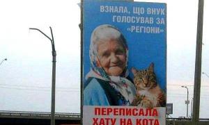 Автору білборда про бабцю з котом загрожує п’ять років ув’язнення