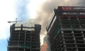 У центрі Москви горів хмарочос
