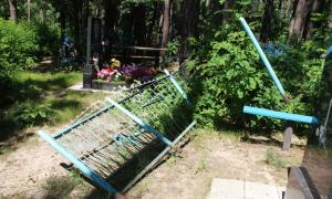 На Житомирщині троє молодиків викорчовували хрести на місцевому кладовищі