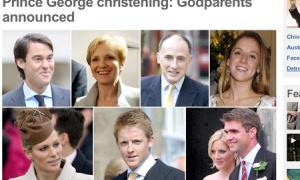Принц Джордж матиме сімох хрещених