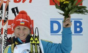 Українська біатлоністка Валя Семеренко перемогла на Кубку світу в Ансі