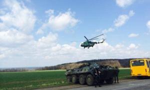 До Слов’янська уже прибули українські військові на БТРах і вертольотах