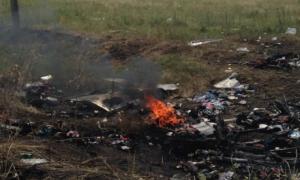 На місці катастрофи літака "Боїнг-777" виникла пожежа