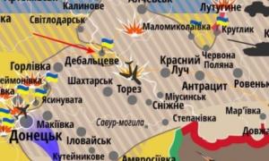 Мапа АТО: Найбільш напружена ситуація лишається біля Дебальцевого