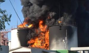 Керівництво нафтобази вважає, що пожежу спричинив теракт