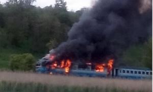 На Вінниччині на ходу загорівся електропоїзд з
пасажирами