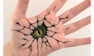 Австралійська художниця створює неймовірні ілюзії, використовуючи як полотно власну руку (фото)