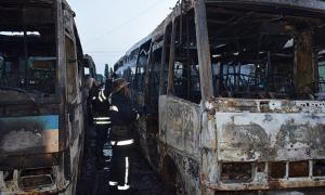 На стоянці в Миколаєві загорілося сім автобусів 