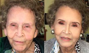 Американка змінила зовнішність своєї 97-річної прабабусі за допомогою макіяжу