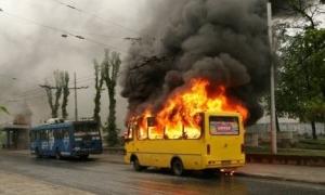 У Львові згоріла маршрутка